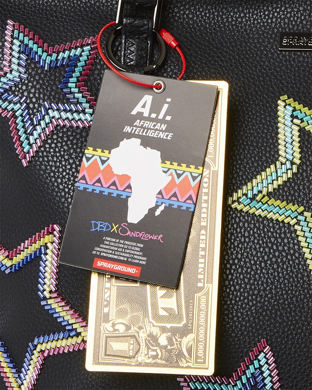 STAR RACER A.I.7 SANDFLOWER COLLAB BEADED TOTE