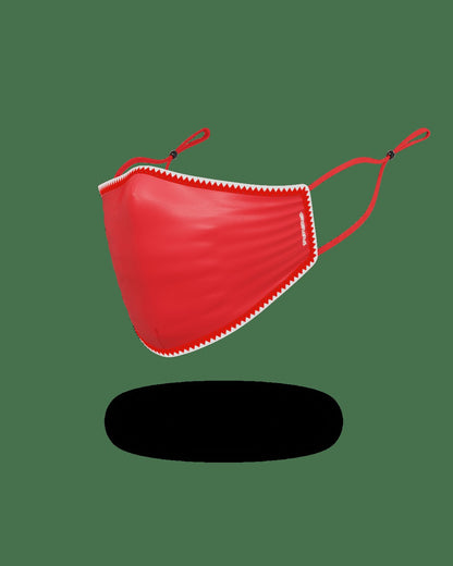 ADULT VERTICAL SHARK (RED) FORM-FITTING FACE MASK