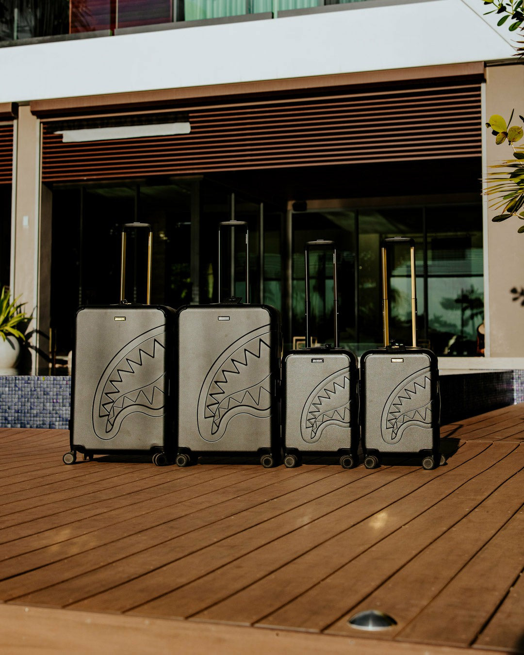 REALITY CHECK SHARKITECTURE CARRY-ON JETBLACK LUGGAGE (GUNMETAL HARDWA
