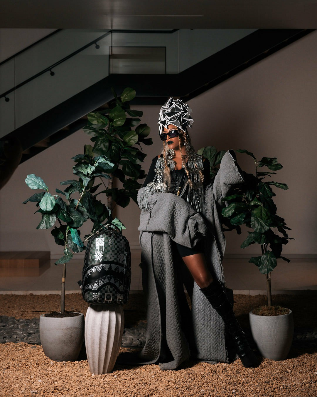 AFRICAN INTELLIGENCE 9 POWER GLYPHICS BACKPACK - SANDFLOWER COLLAB