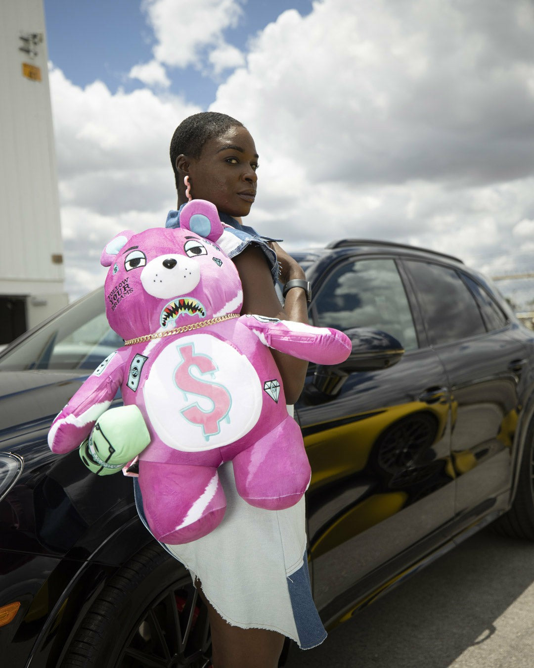 PINK PUNK MONEYBEAR TEDDYBEAR BACKPACK