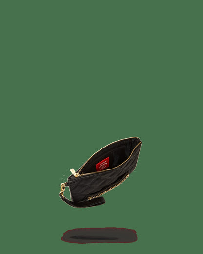 NOIR QUILT GOLD CHAIN SHARK CROSSOVER CLUTCH