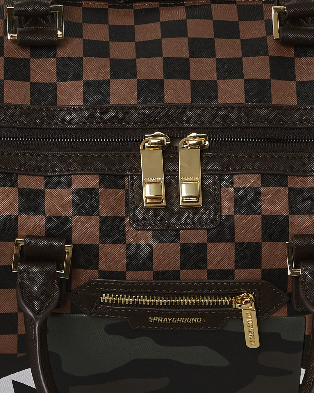 EXTERIOR GOLD ZIP POCKET SHARKS IN PARIS DUFFLE