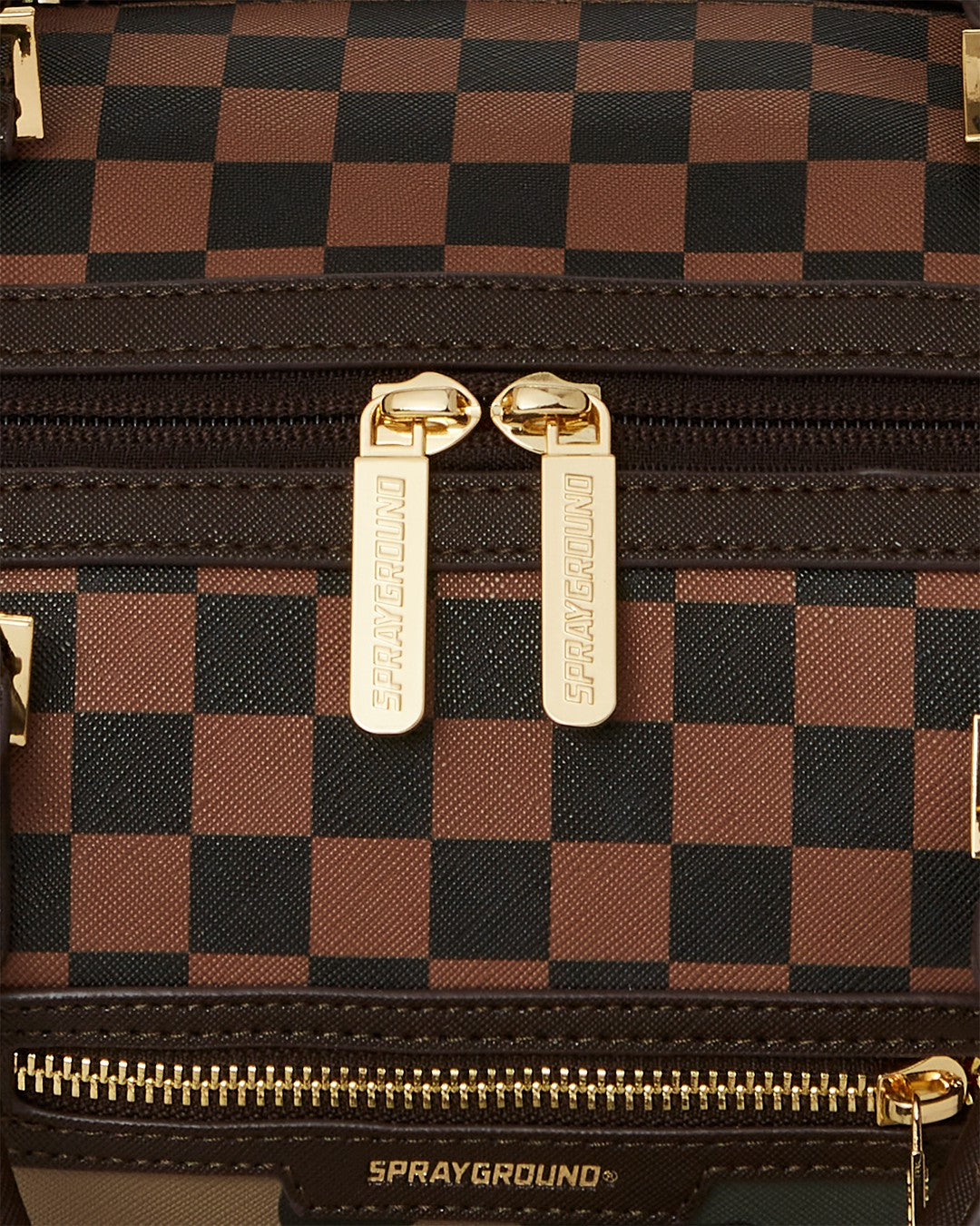 EXTERIOR GOLD ZIP POCKET SHARKS IN PARIS MINI DUFFLE
