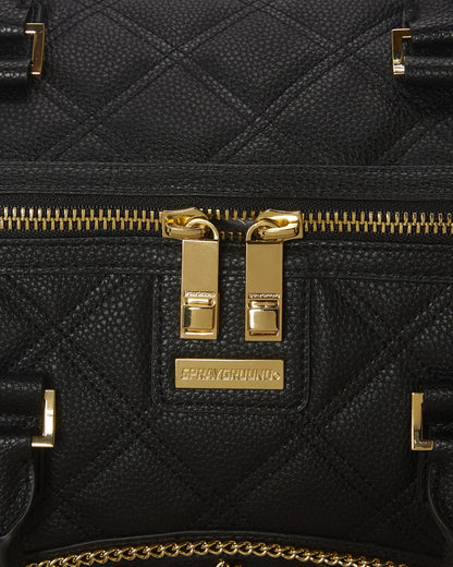NOIR QUILT GOLD CHAIN SHARK DUFFLE
